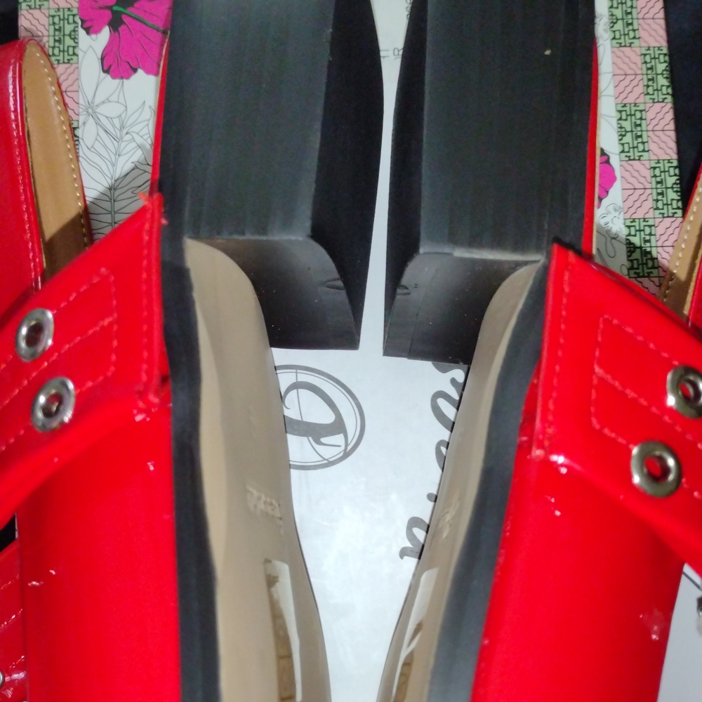 Chic Red Buckled Flats for Women - Picture 17 of 17